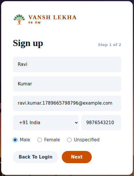 Create your account